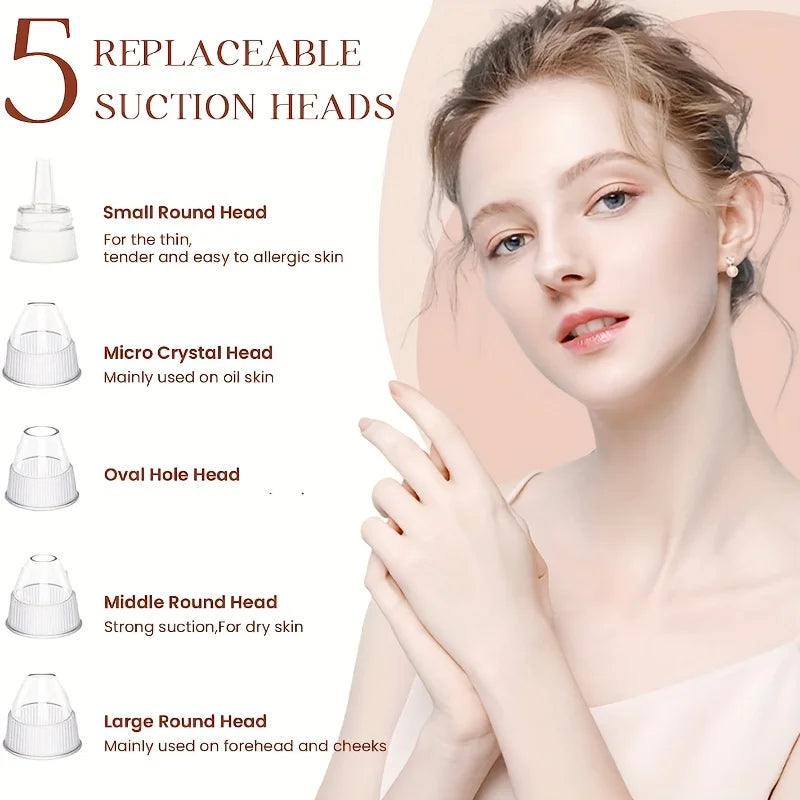 Blackhead Remover Pore Vacuum - 5 Suction Modes USB Rechargeable Facial Pore Cleaner Kit